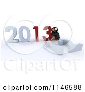 Poster, Art Print Of 3d Penguin Pushing New Year 2013 Numbers Together And Knocking Down 12