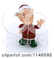 Poster, Art Print Of 3d Christmas Elf Waving