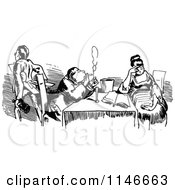 Poster, Art Print Of Retro Vintage Black And White Couple Dining 3