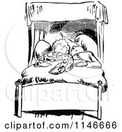 Poster, Art Print Of Retro Vintage Black And White Couple Sleeping