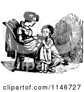 Poster, Art Print Of Retro Vintage Black And White Girl Reading To Her Mom