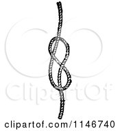 Clipart Of A Retro Vintage Black And White Figure Eight Knot Royalty Free Vector Illustration