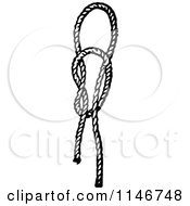 Clipart Of A Retro Vintage Black And White Running Knot Royalty Free Vector Illustration