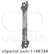 Clipart Of A Retro Vintage Black And White Sheepshank Knot Royalty Free Vector Illustration