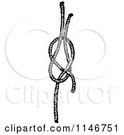 Clipart Of A Retro Vintage Black And White Weavers Knot Royalty Free Vector Illustration