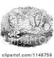 Poster, Art Print Of Retro Vintage Black And White Girl Napping In A Garden