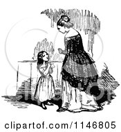 Poster, Art Print Of Retro Vintage Black And White Daugher Asking Her Mother A Question