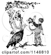 Poster, Art Print Of Retro Vintage Black And White Family And Turkey Bird