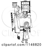 Clipart Of A Retro Vintage Black And White Royalty Free Vector Illustration