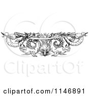 Clipart Of A Retro Vintage Black And White Fox Border Royalty Free Vector Illustration