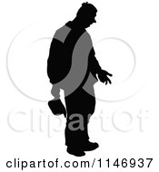 Clipart Of A Retro Vintage Silhouetted Man 1 Royalty Free Vector Illustration