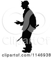 Clipart Of A Retro Vintage Silhouetted Man 2 Royalty Free Vector Illustration