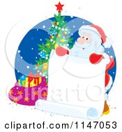 Poster, Art Print Of Santa Lholding A List By A Christmas Tree