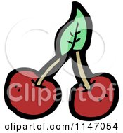 Cartoon Of Red Cherries Royalty Free Vector Clipart