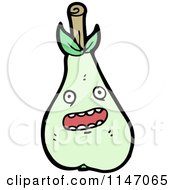 Cartoon Of A Pear Mascot Royalty Free Vector Clipart by lineartestpilot