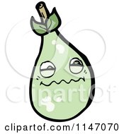 Cartoon Of A Pear Mascot Royalty Free Vector Clipart by lineartestpilot