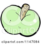 Cartoon Of A Green Apple Royalty Free Vector Clipart