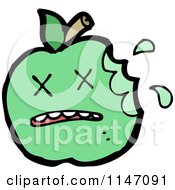 Cartoon Of A Dead Green Apple Mascot Royalty Free Vector Clipart by lineartestpilot