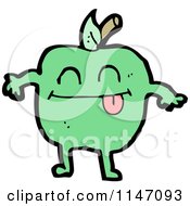 Cartoon Of A Green Apple Mascot Royalty Free Vector Clipart