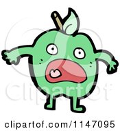 Cartoon Of A Green Apple Mascot Royalty Free Vector Clipart by lineartestpilot