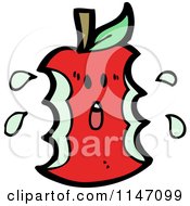 Scared Red Apple Core Mascot
