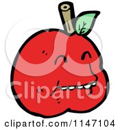 Cartoon Of A Red Apple Mascot Royalty Free Vector Clipart by lineartestpilot