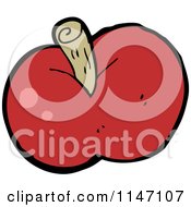 Cartoon Of A Red Apple Royalty Free Vector Clipart