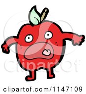 Poster, Art Print Of Scared Red Apple Mascot