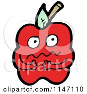 Poster, Art Print Of Nervous Red Apple Mascot