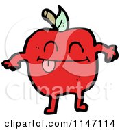 Cartoon Of A Red Apple Mascot Royalty Free Vector Clipart by lineartestpilot