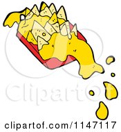 Cartoon Of Cheesy Nachos Royalty Free Vector Clipart by lineartestpilot