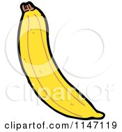 Cartoon of a Peeled Banana - Royalty Free Vector Clipart by