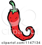 Cartoon Of A Spicy Hot Red Chili Pepper Royalty Free Vector Clipart by lineartestpilot