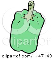 Cartoon Of A Green Bell Pepper Royalty Free Vector Clipart