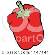 Cartoon Of A Red Bell Pepper Royalty Free Vector Clipart