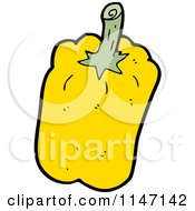Cartoon Of A Yellow Bell Pepper Royalty Free Vector Clipart by lineartestpilot
