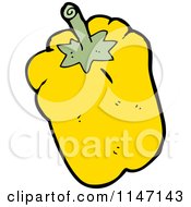 Cartoon Of A Yellow Bell Pepper Royalty Free Vector Clipart by lineartestpilot