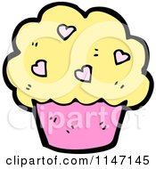 Cartoon Of A Cupcake Royalty Free Vector Clipart by lineartestpilot
