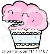 Cartoon Of A Cupcake Mascot Royalty Free Vector Clipart