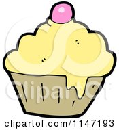 Cartoon Of A Cupcake Royalty Free Vector Clipart