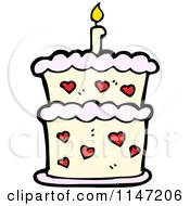 Cartoon Of A Birthday Cake With Candles Royalty Free Vector Clipart