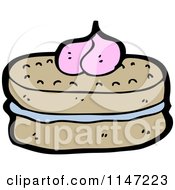 Cartoon Of A Brown Cake Royalty Free Vector Clipart