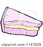 Cartoon Of A Cake Slice Royalty Free Vector Clipart by lineartestpilot