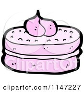 Cartoon Of A Pink Cake Royalty Free Vector Clipart