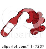 Cartoon Of A Red Wine Bottle Royalty Free Vector Clipart