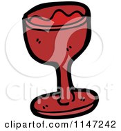 Cartoon Of A Red Wine Glass Royalty Free Vector Clipart by lineartestpilot