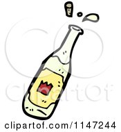 Cartoon Of A Green Wine Bottle Royalty Free Vector Clipart