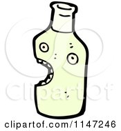 Cartoon Of A Green Wine Bottle Mascot Royalty Free Vector Clipart