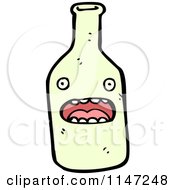 Poster, Art Print Of Green Wine Bottle Mascot