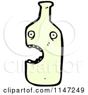 Cartoon Of A Green Wine Bottle Mascot Royalty Free Vector Clipart